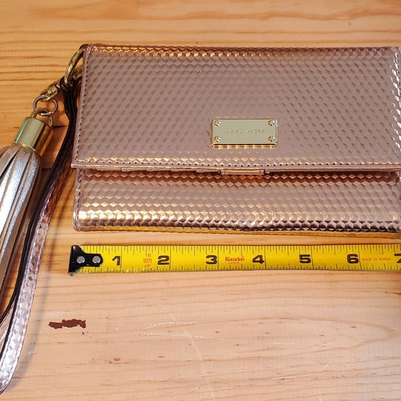 Anne Klein Rose Gold Wristlet Clutch Wallet 7x4.25" - Picture 2 of 5